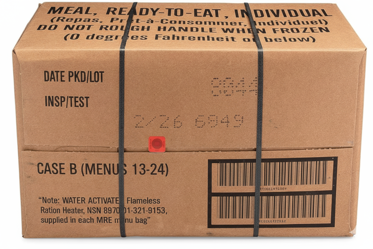 INSP 2026 U.S. Military MRE – 12 Meals (Full Box)
